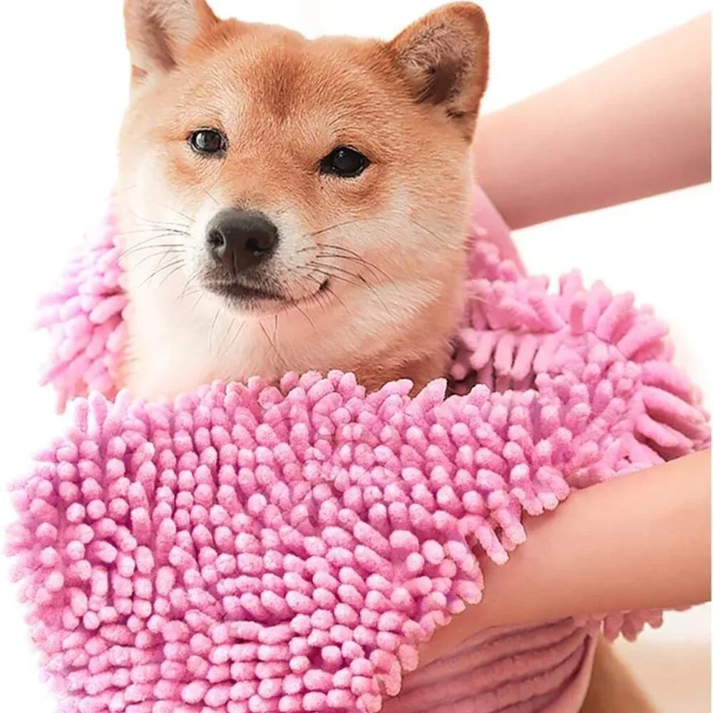 Quick-Drying Chenille Pet Cleaning Towel Eco-Friendly Foldable Dog Bath Glove